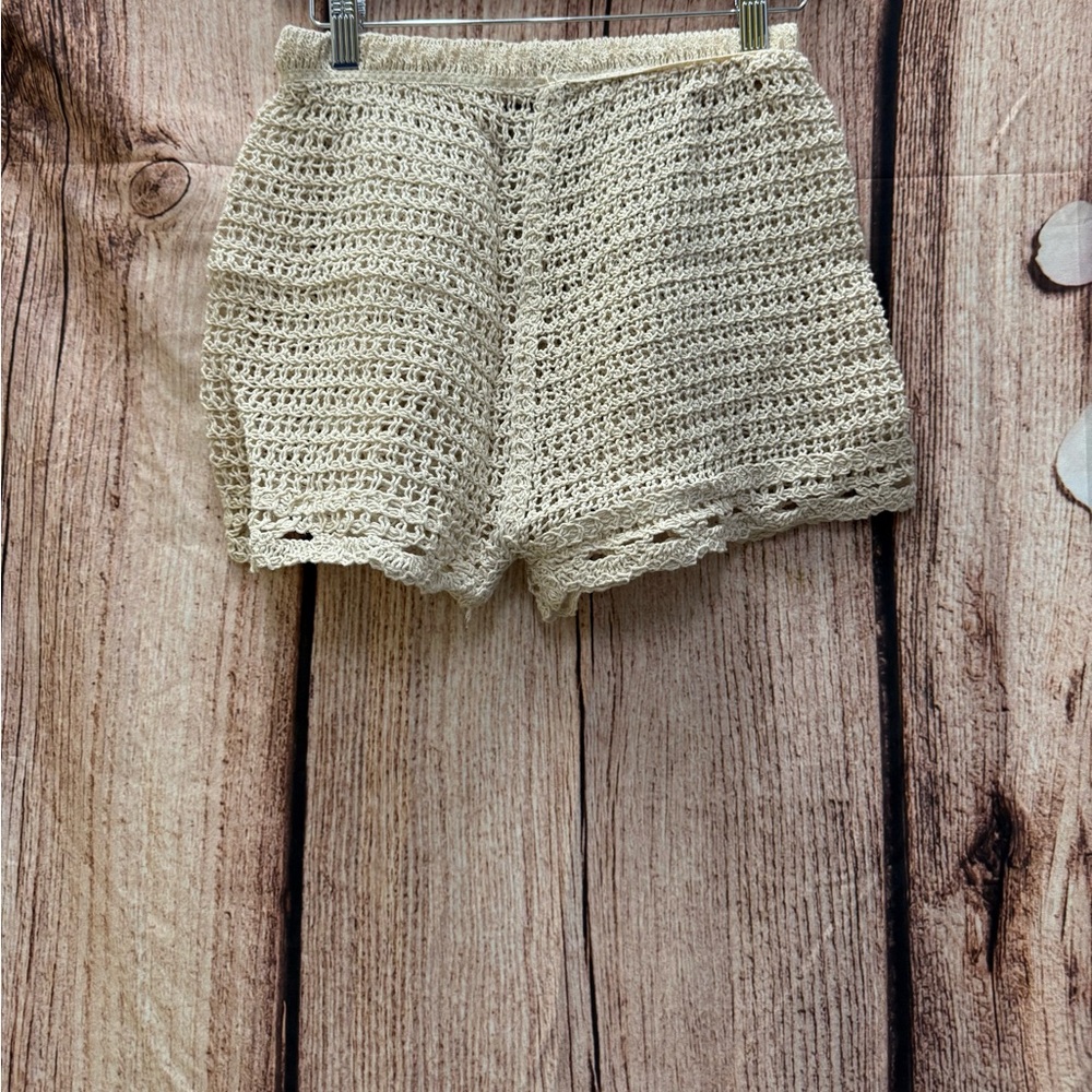 Crochet Cream Shorts